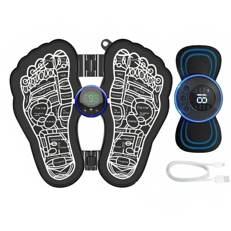 Ems Foot & Butterfly Massager Combo – Portable Electric Circulation Booster With 8 Massage Modes 1
