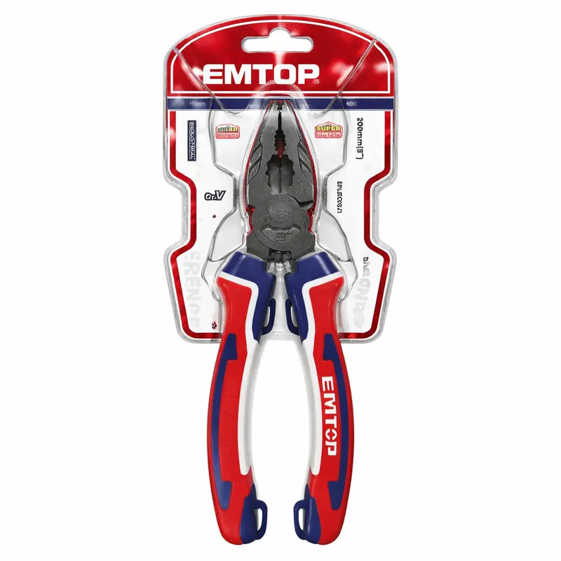 Emtop Eplrc0821 High-Leverage Pliers — 8-Inch (200Mm) Ergonomic Hand Tool For Tight-Space Gripping & Bending Tasks 1