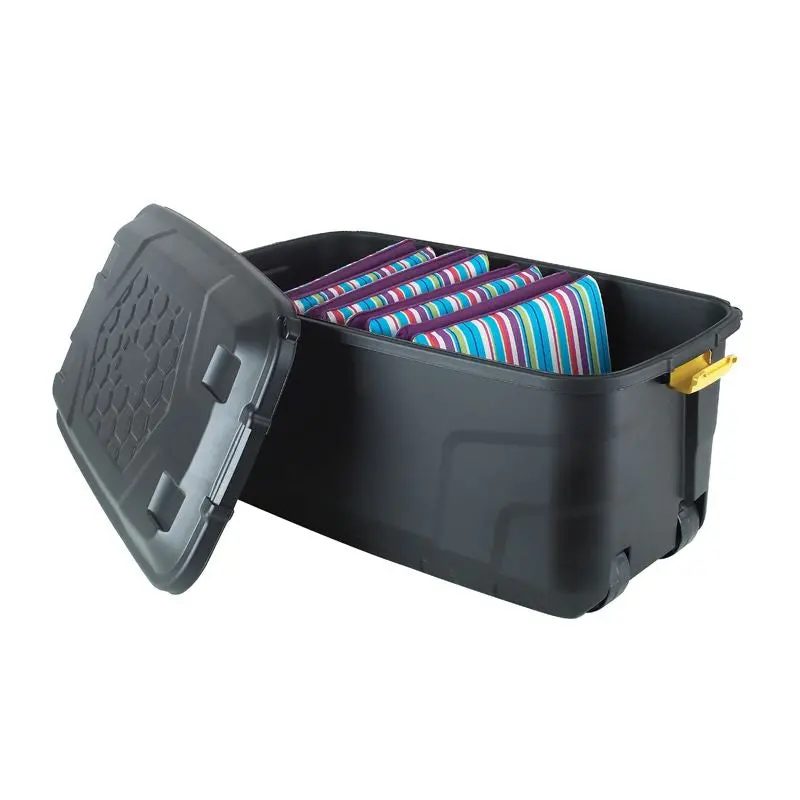 Extra-Large 145L Black Heavy-Duty Plastic Storage Box – Strata Brand 1