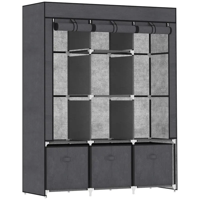 Fabric Freestanding Wardrobe – Collapsible Bedroom Clothing Storage Unit 1