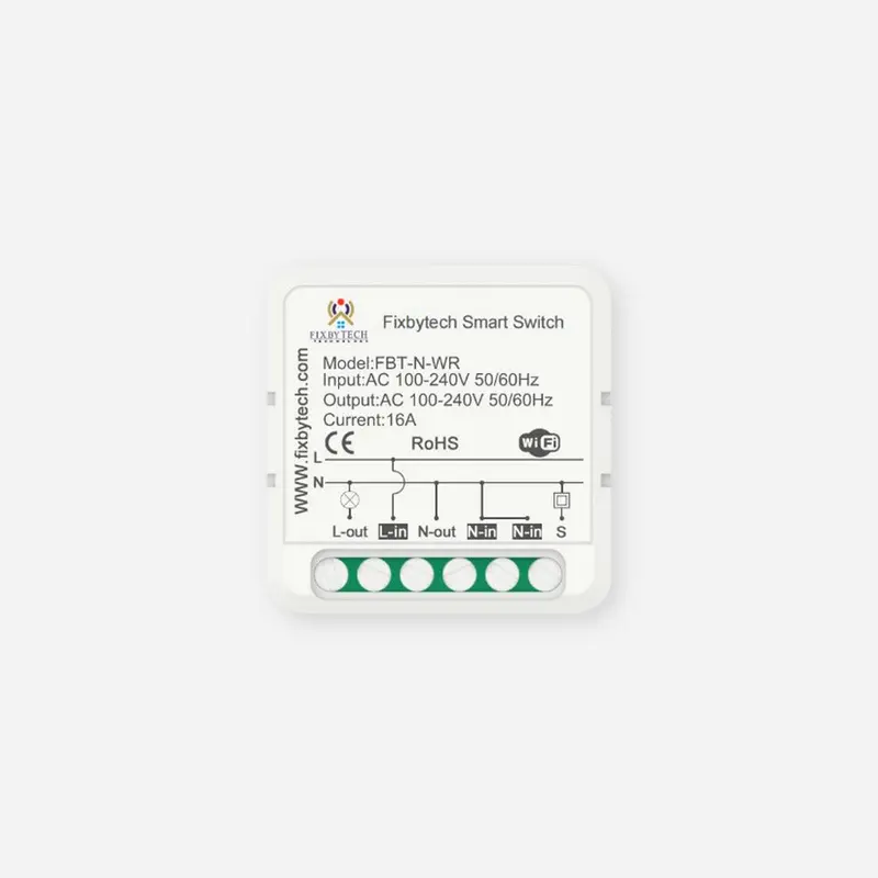 Fbt-N-Wr 16A 1-Gang Smart Switch – Single-Pole Wi-Fi Enabled Wall Switch With Voice Assistant Compatibility 1