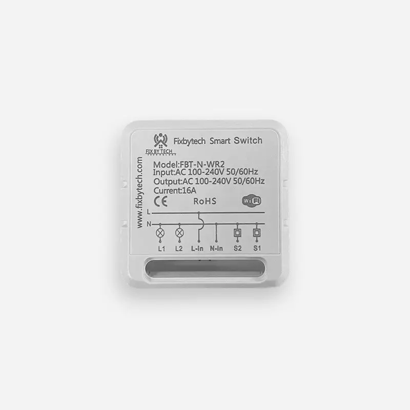 Fbt-N-Wr 16A 2-Gang Smart Light Switch – Dual-Circuit Wi-Fi Control For Home & Office Automation 1