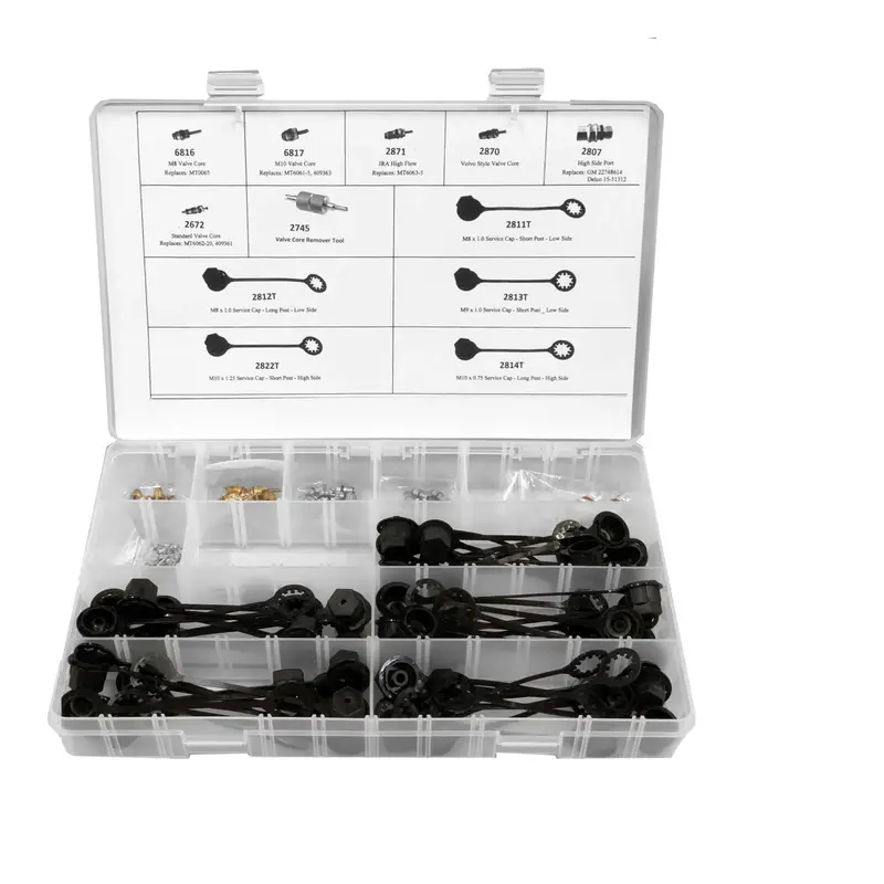 Fjc R1234Yf Valve Core Service Kit – 103-Piece Port, Cap, And Core Assortment 1