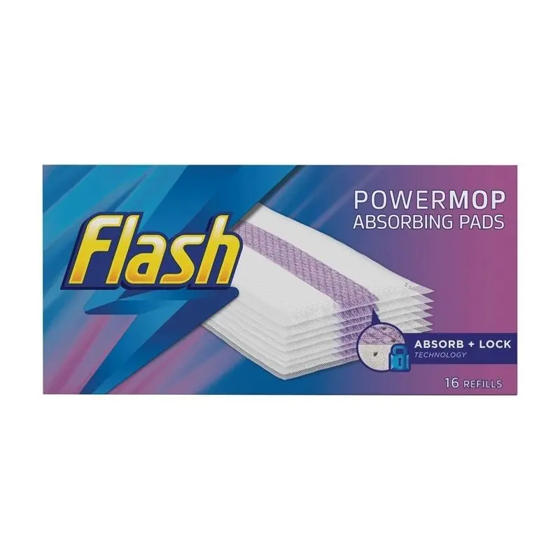 Flash Power Mop Refill Pads – 16-Pack Absorbent Microfibre Replacement Pads 1