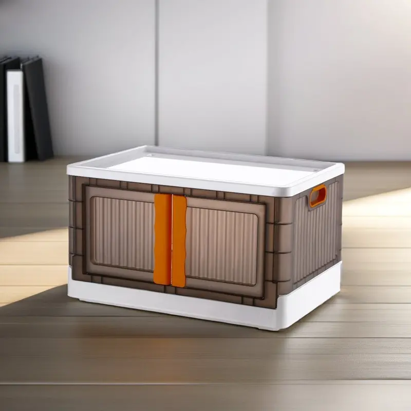 Foldable 72L Toy Storage Cabinet – Dual-Opening Pp Cabinet With Bottom Rollers For Kitchen Or Playroom 1
