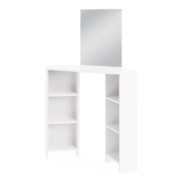 Frances White Tall Dressing Table With 6 Display Shelves 1