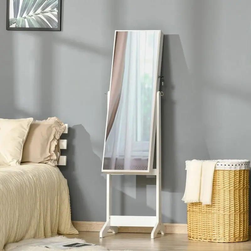 Freestanding Jewellery Armoire With Full-Length Mirror And Organised Compartments 1