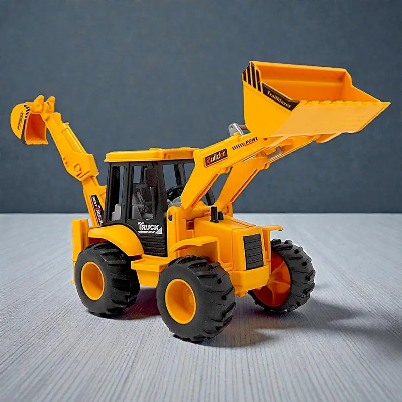 Friction-Powered Jcb Bulldozer & Excavator Toy Set – 180° Rotating Heavy-Duty Construction Vehicle With Big Wheels For Kids 1