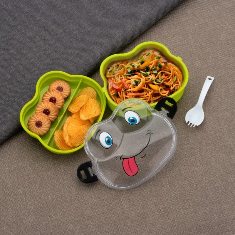 Froggy Fun Insulated Lunch Box With Built-In Spoon – Kid-Friendly Meal Carrier 1