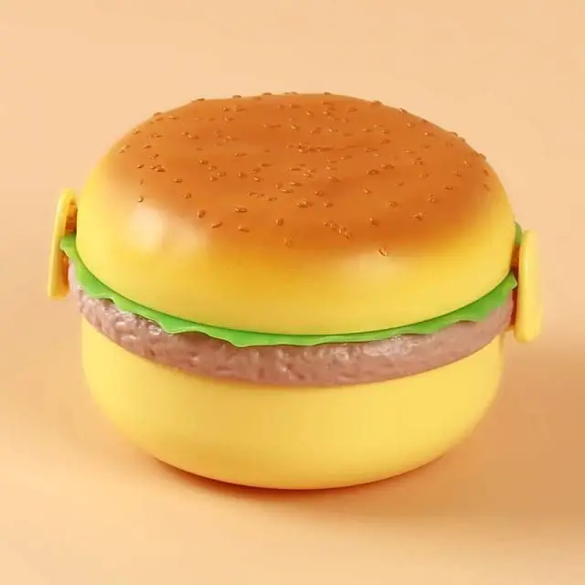 Fun Burger-Shaped Kids’ Lunch Box – Leak-Resistant School Tiffin Container – Uk-0192 1