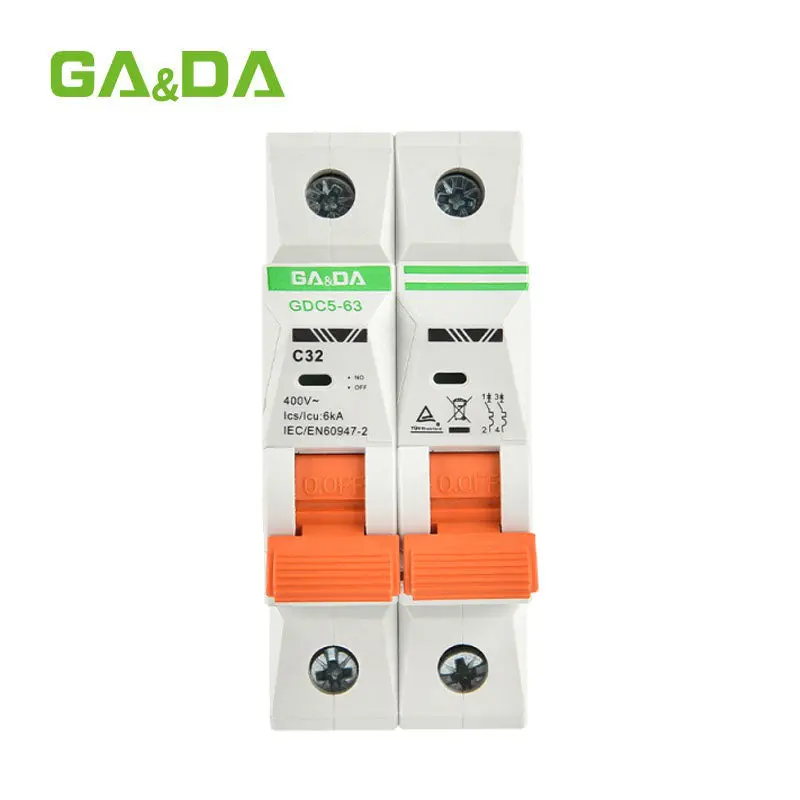 Ga&Da Gdc5-63 2-Pole 400V Ac Miniature Circuit Breaker – Compact, Durable Mcb For General Electrical Circuits 1