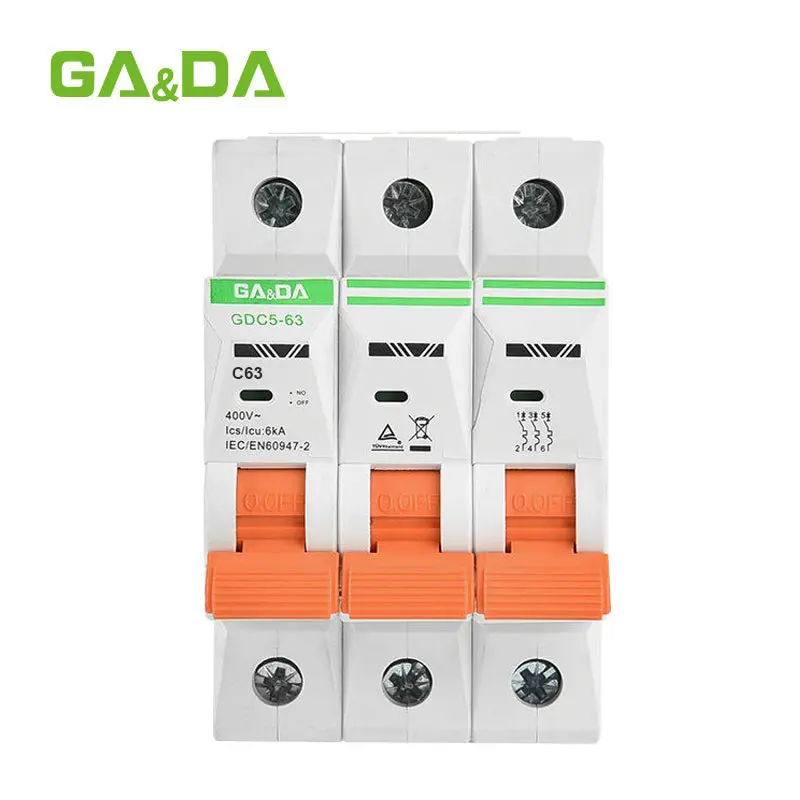 Ga&Da Gdc5-63 3-Pole 400V Ac Miniature Circuit Breaker – Balanced Three-Phase Circuit Protection 1
