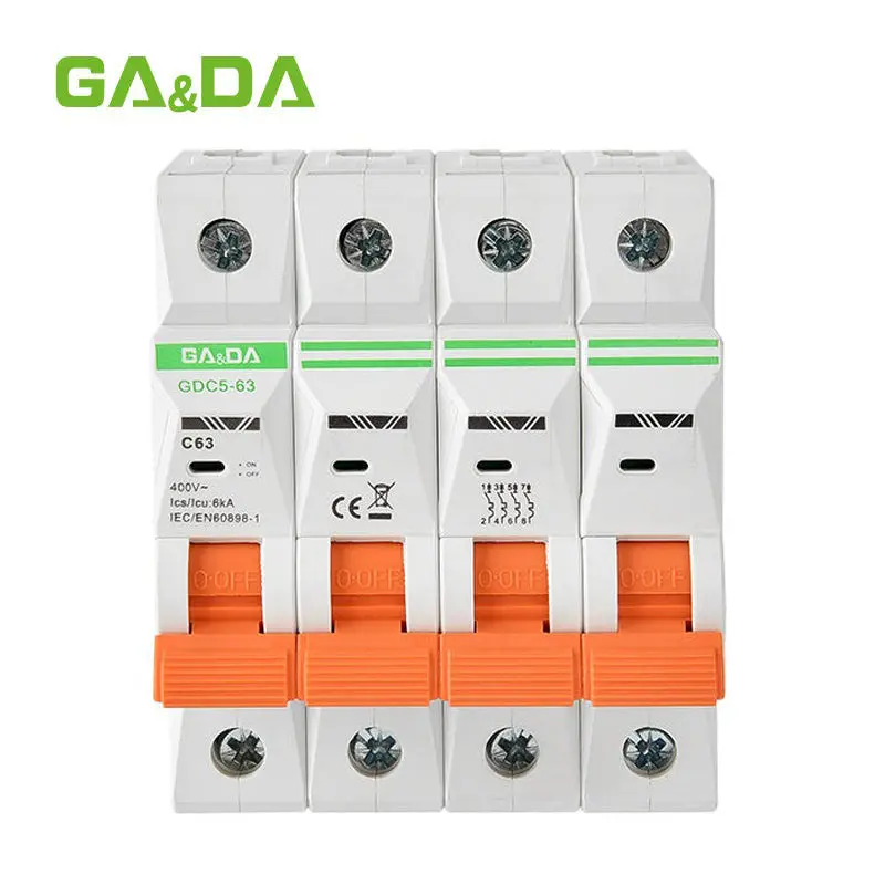 Ga&Da Gdc5-63 4-Pole 400V Ac Miniature Circuit Breaker – Comprehensive Four-Wire Ac Circuit Safety 1