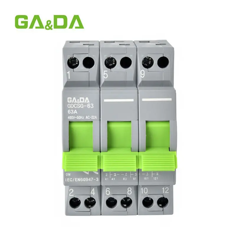 Ga&Da Gdcsg-63 3-Pole 63A Manual Transfer Switch – Seamless Three-Phase Power Source Transition 1