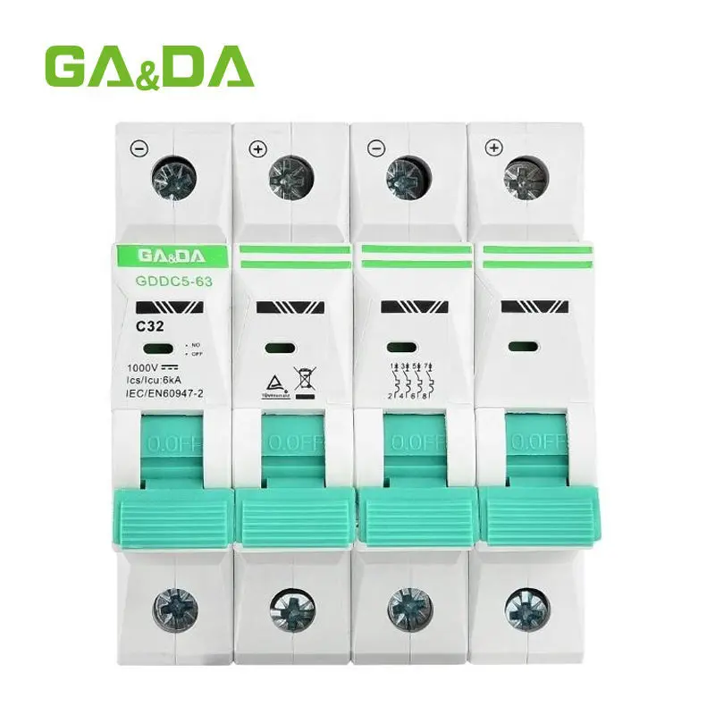 Ga&Da Gddc5-63 4-Pole 1000V Dc Miniature Circuit Breaker – Heavy-Duty Dc Protection For Large-Scale Solar Arrays 1