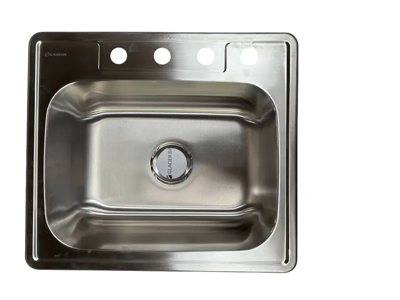 Glacier Bay 25" Single-Bowl Stainless Steel Kitchen Sink (22-Gauge) – Dented 1