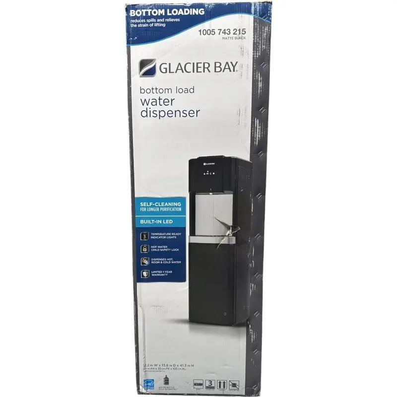 Glacier Bay Ly619 Bottom-Load Hot And Cold Water Dispenser – 5-Gallon Matte Black 1