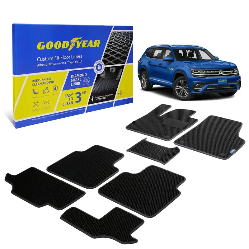 Goodyear Car Accessories Gy004243 Custom-Fit Floor Liners With Diamond Shape Technology 1