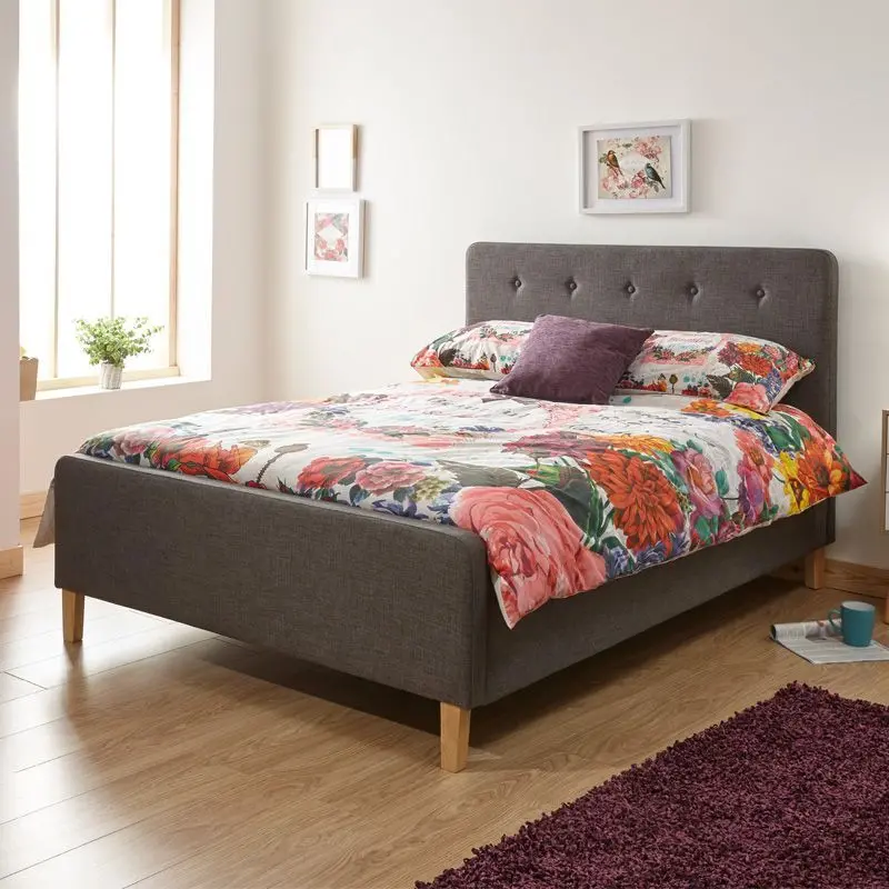 Grey Fabric Single Ottoman Bed – Ashbourne Collection (3' X 7') 1