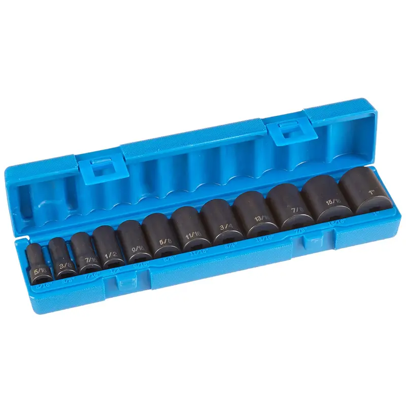 Grey Pneumatic 1202Sd 3/8" Drive 12-Piece 12-Point Semi-Deep Sae Impact Socket Set 1