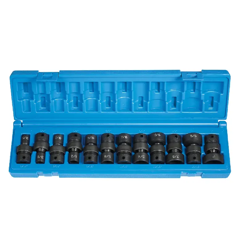 Grey Pneumatic 1212U 3/8" Drive 12-Piece 6-Point Standard-Length Universal Impact Socket Set 1
