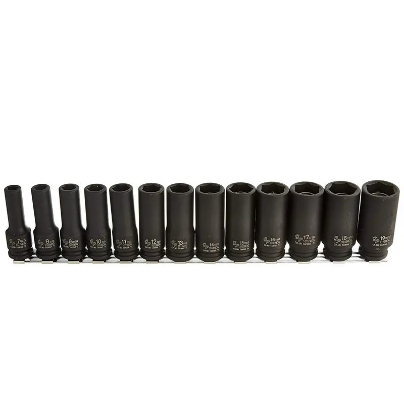 Grey Pneumatic 1213Mdg — 13-Piece Deep Metric Magnetic Impact Socket Set, 3/8" Drive 1