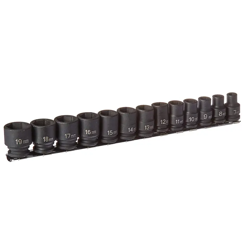 Grey Pneumatic 1213Mg — 13-Piece Metric Magnetic Impact Socket Set, 3/8" Drive 1