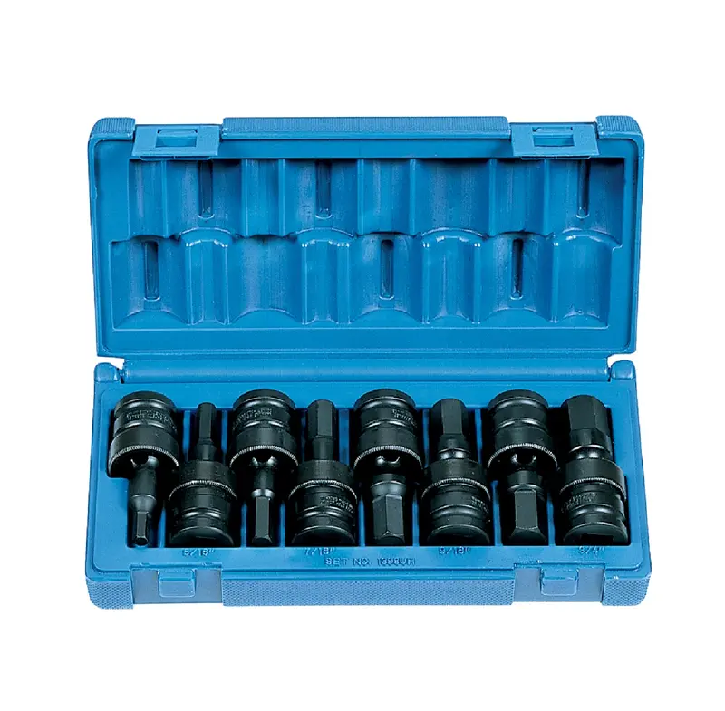 Grey Pneumatic 1398Uh 1/2" Drive 8-Piece Universal Hex Bit Driver Kit 1