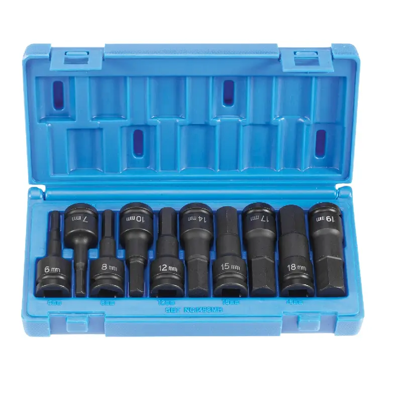 Grey Pneumatic 1498Mh Metric Hex Driver Set – 10-Piece, 1/2-Inch Drive 1