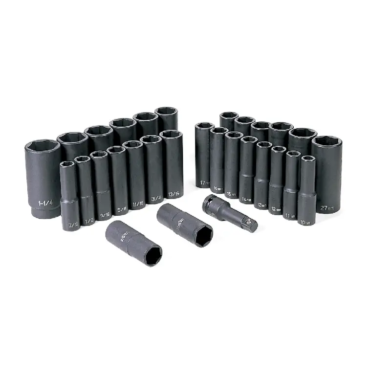 Grey Pneumatic 1512Dm Deep Impact Socket Set – 30-Piece, 1/2-Inch Drive, Sae & Metric 1