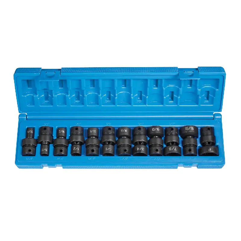 Grey Pneumatic 1612U 3/8" Drive 12-Piece 12-Point Fractional Universal Impact Socket Kit 1