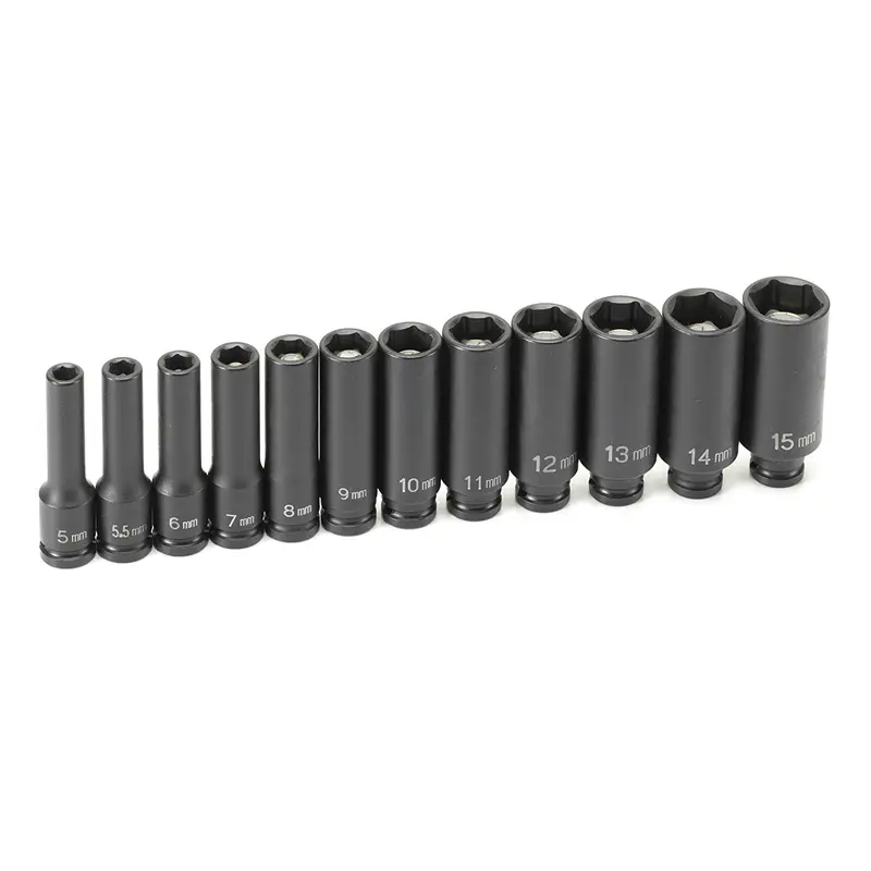 Grey Pneumatic 9712Mdg Magnetic Deep Impact Socket Set – 12-Piece, 1/4-Inch Drive, Metric 1