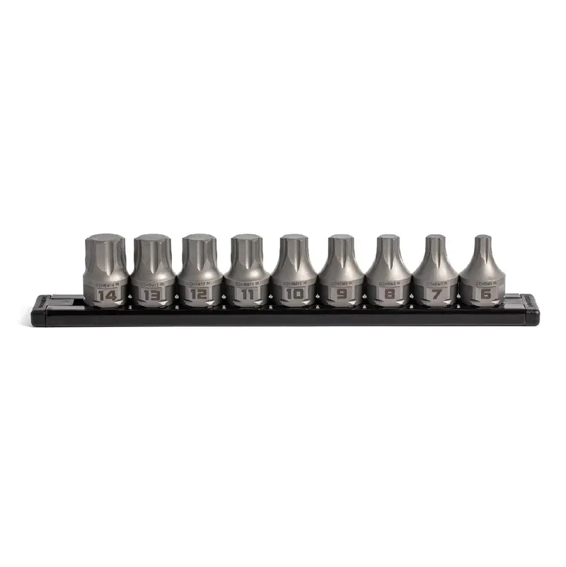 Gripedge Ddhbm9S 9-Piece Low-Profile 3/8" Drive Metric Hex Dual-Action Bit Set 1