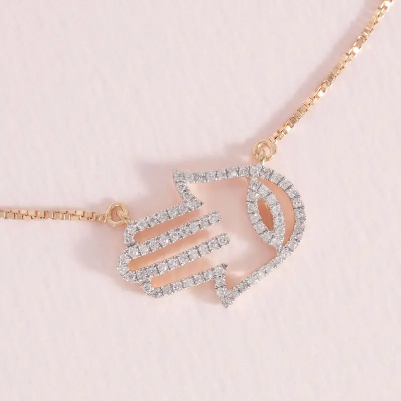 Hamsa Handshake Symbol Necklace 1