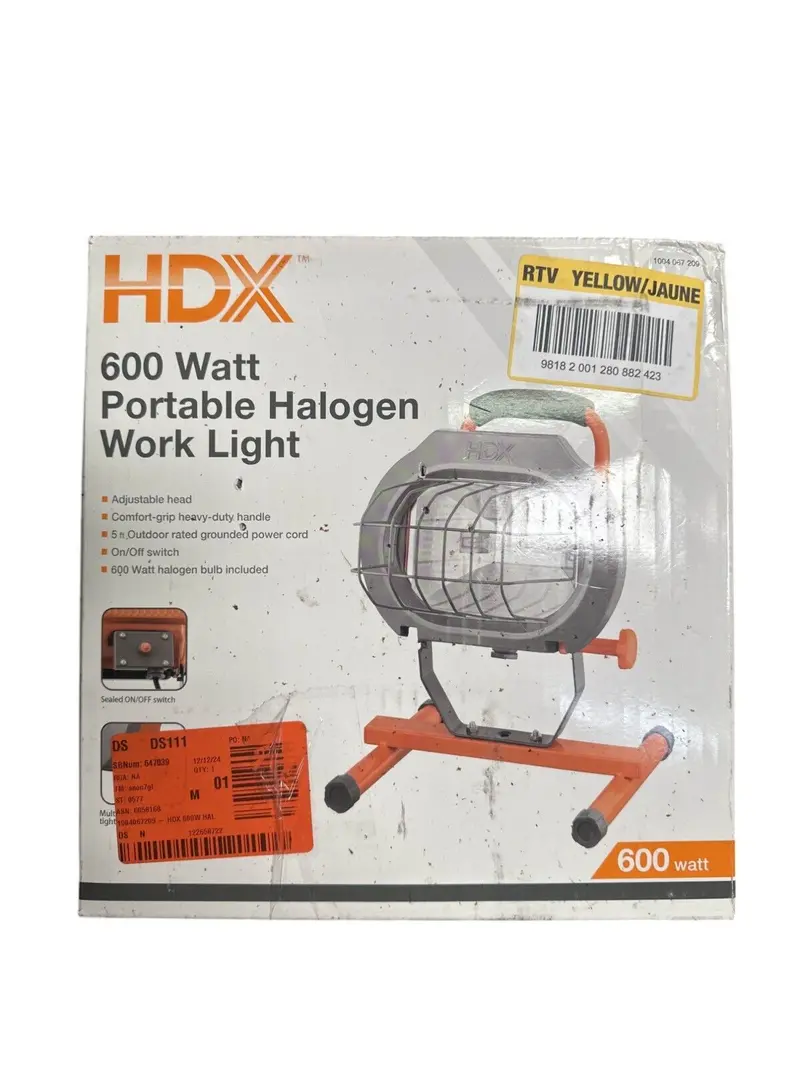Hdx 600-Watt Halogen Portable Work Light – Previously Used 1