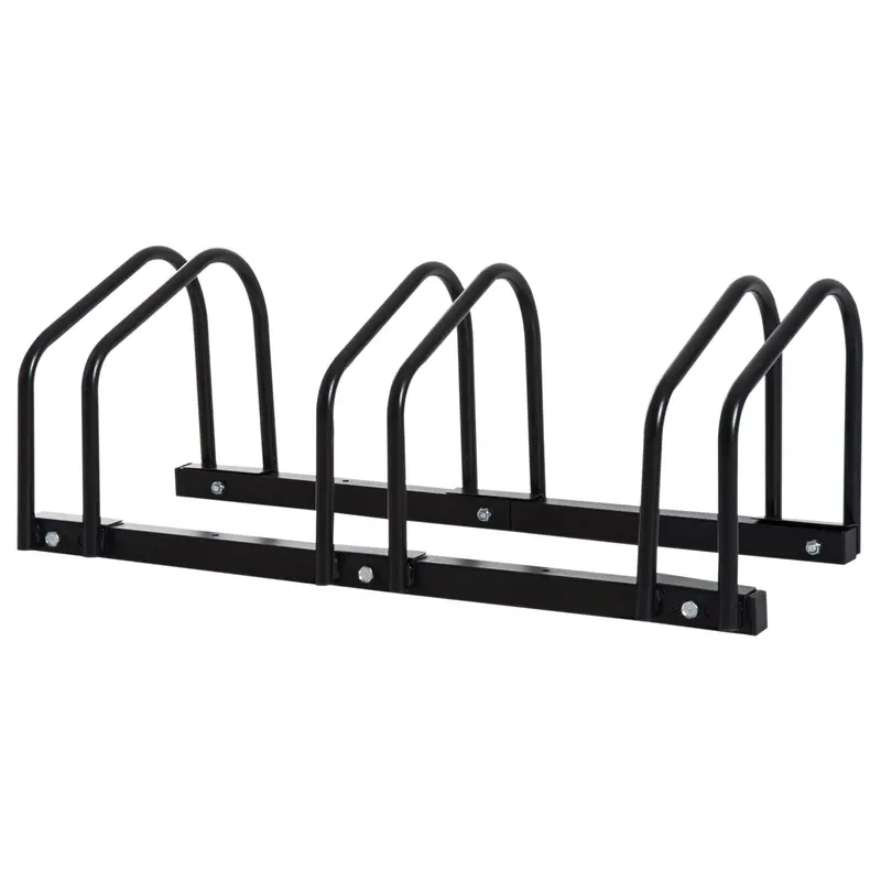 Heavy-Duty Bike Parking Stand – Floor Or Wall-Mounted Locking Cycle Rack (76"L X 33"W X 27"H, 3-Bike Capacity) 1