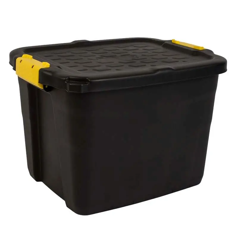 Heavy-Duty Black 42L Plastic Storage Box – Strata Industrial-Grade Container 1