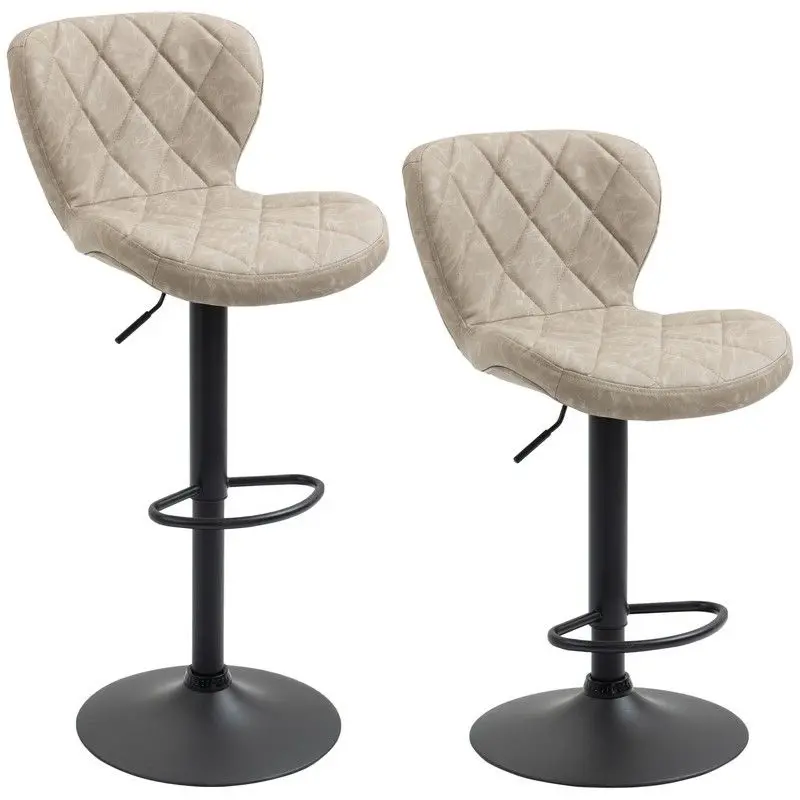 Homcom Adjustable Bar Stools – Set Of 2 Modern Counter Chairs 1