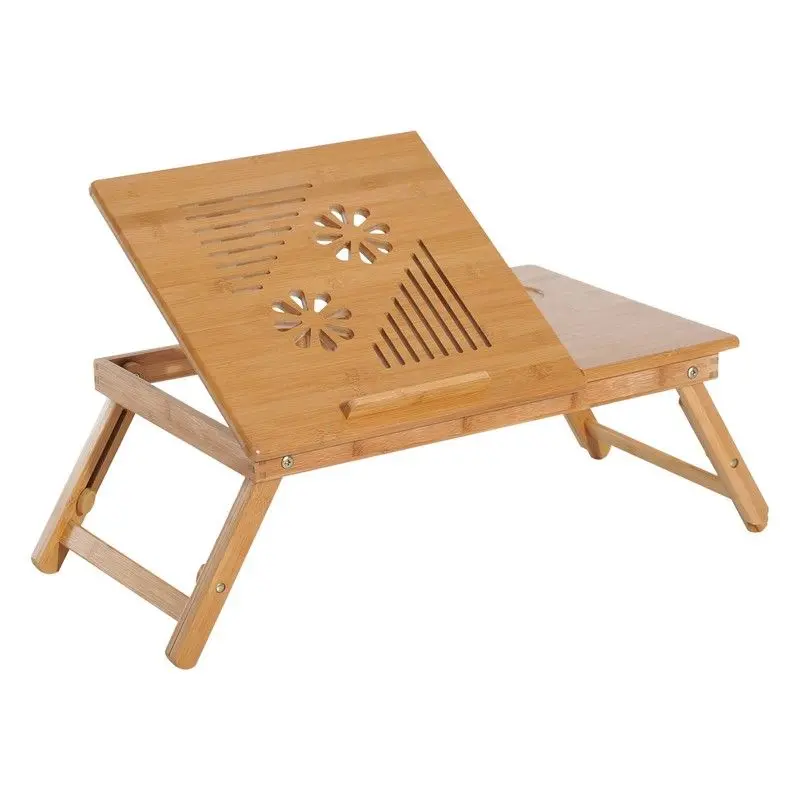 Homcom Adjustable Foldable Laptop Desk – Bed Tray With Storage Drawer 1