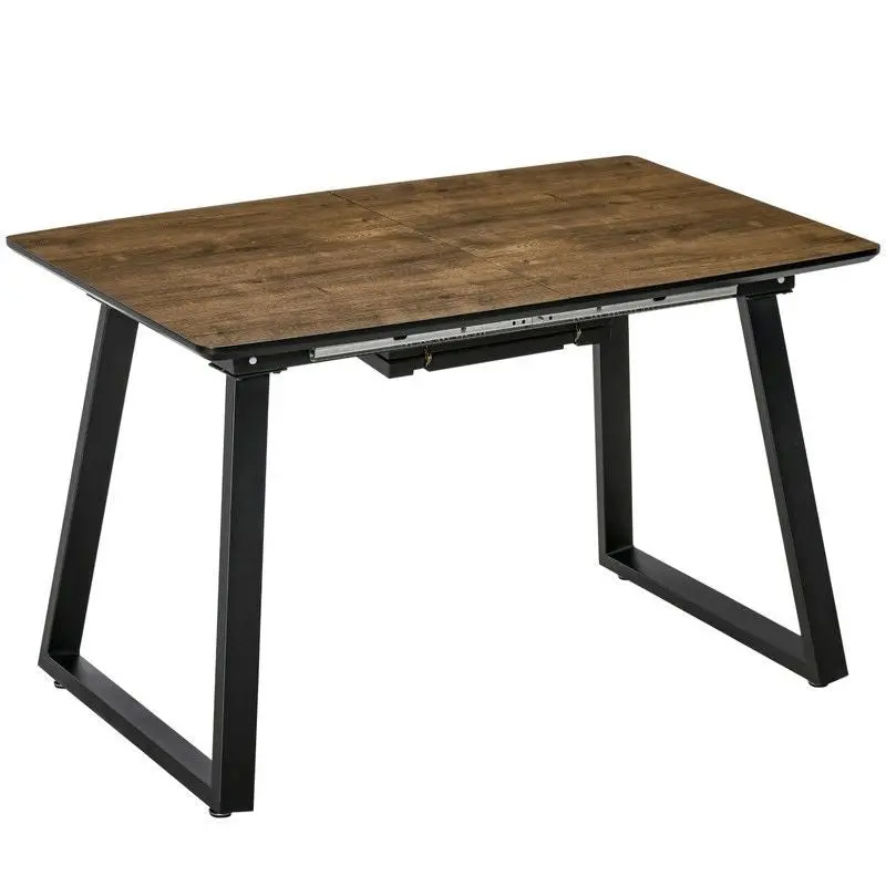 Homcom Extendable Rectangular Dining Table – Wood-Effect Top, Steel Frame, Seats 4–6 1