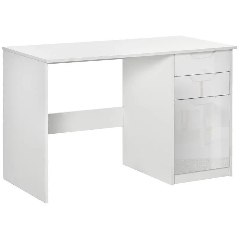 Homcom High-Gloss Computer Desk – Sleek Writing Table With Integrated Drawers And Cable Management 1
