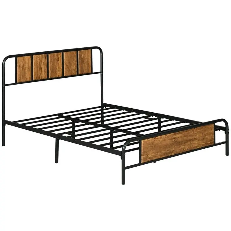 Homcom Modern Double Bed Frame – 25.5Cm Low Profile Platform 1