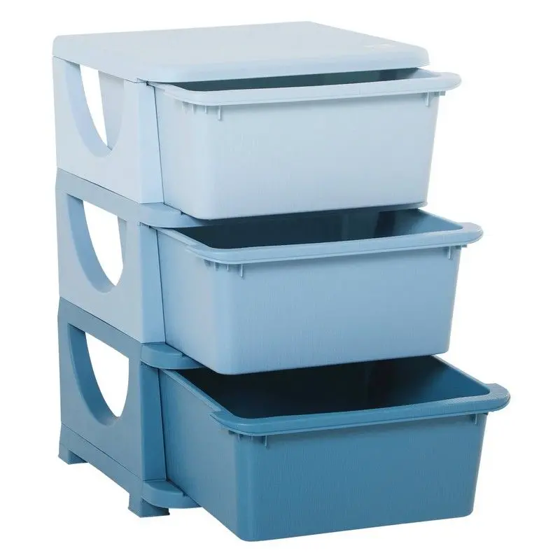 Homcom Three-Tier Kids’ Storage Unit – Compact Blue Organiser For Toys & Books 1