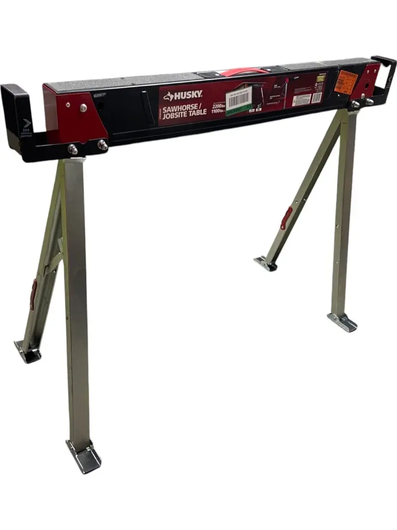 Husky Adjustable Sawhorse Jobsite Table – 1300 Lb Load Capacity (Model 90822) 1