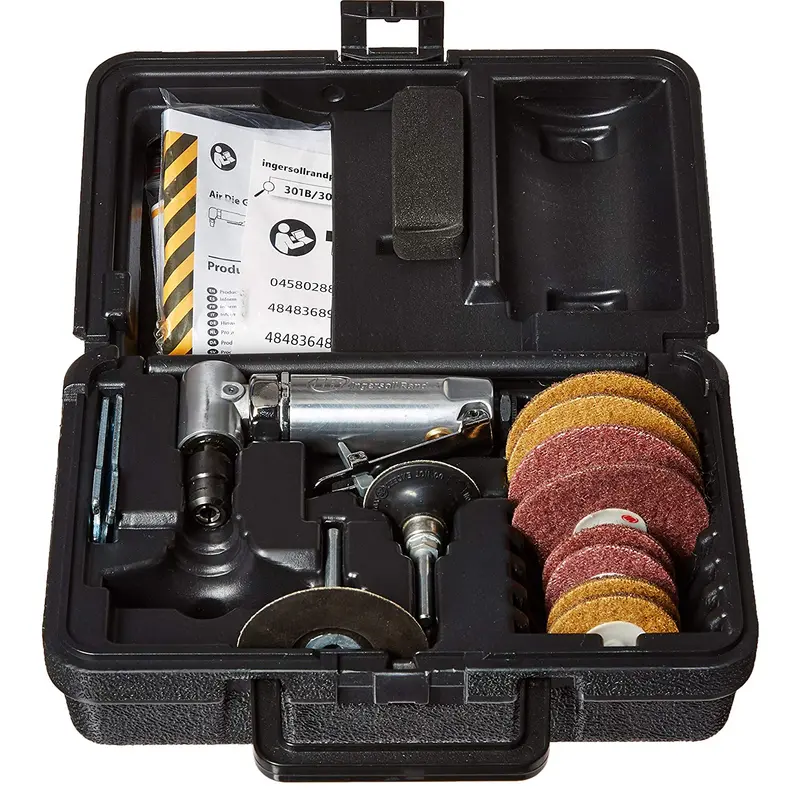 Ingersoll Rand 3-Inch Angle Die Grinder Kit – Steel Housing With Accessories 1
