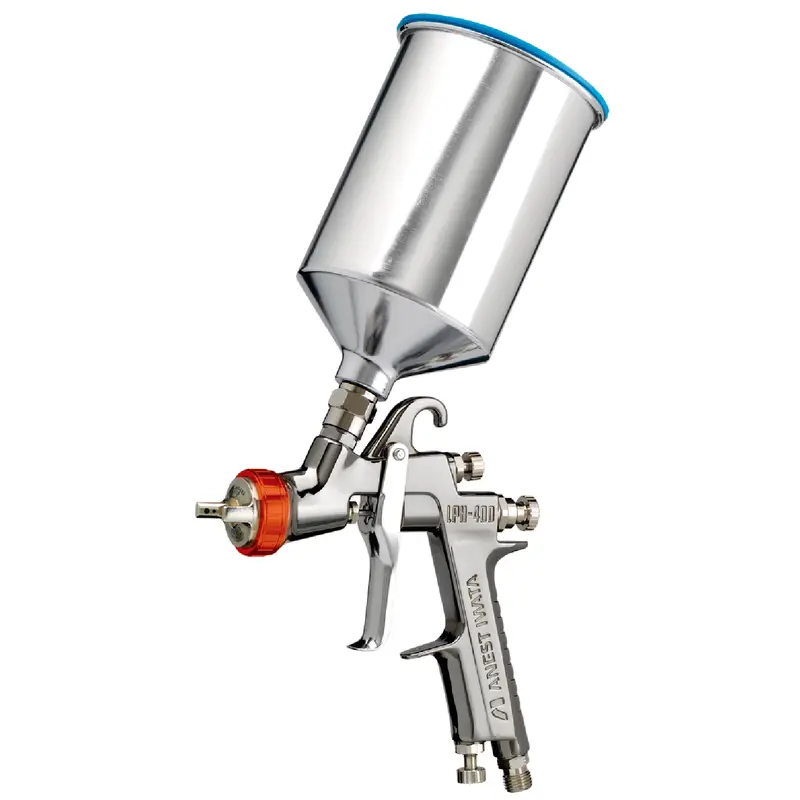 Iwata 5673 Lph400 Lvx 1.3Mm Hvlp Basecoat Spray Gun With Orange Cap & Cup 1
