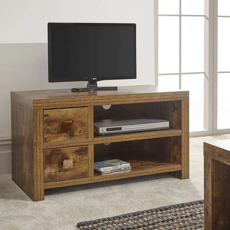 Jakarta Brown Tv Stand With Open Shelving And Dual Drawers 1