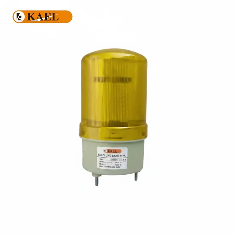 Kael 1101J Yellow Revolving Warning Light – Led Beacon, 12–220V Ac/Dc, Ip65 Industrial Signal Light 1