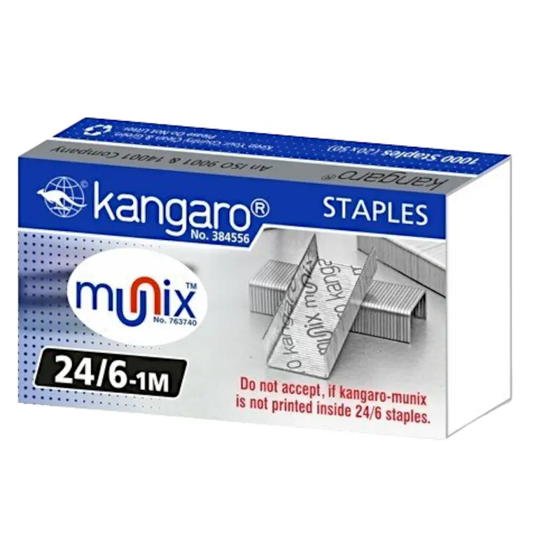 Kangaro Heavy-Duty Staple Pins – No. 10-1M Steel Wire Staples For Professional Binding & Crafting 1