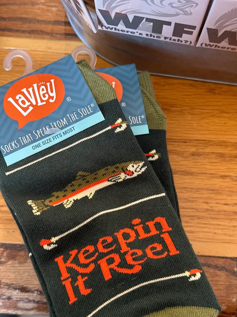 Keep It Reel Fishing-Themed Ankle Socks 1